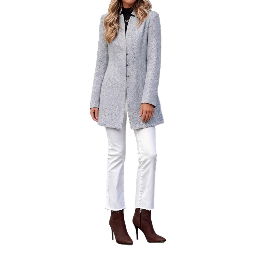 Damen schicke Langblazer aus strukturiertem Stoff mit elegantem Schnitt Drune