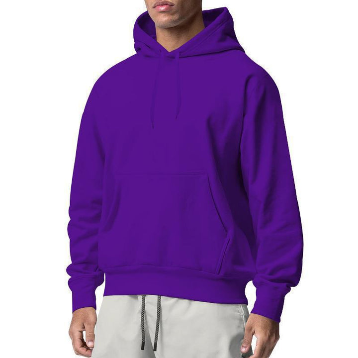 Herren nan Premium-Kapuzenpullover mit Kängurutasche, innen angerautem Fleece, verstärkter Nackennaht und geripptem Saum Drune