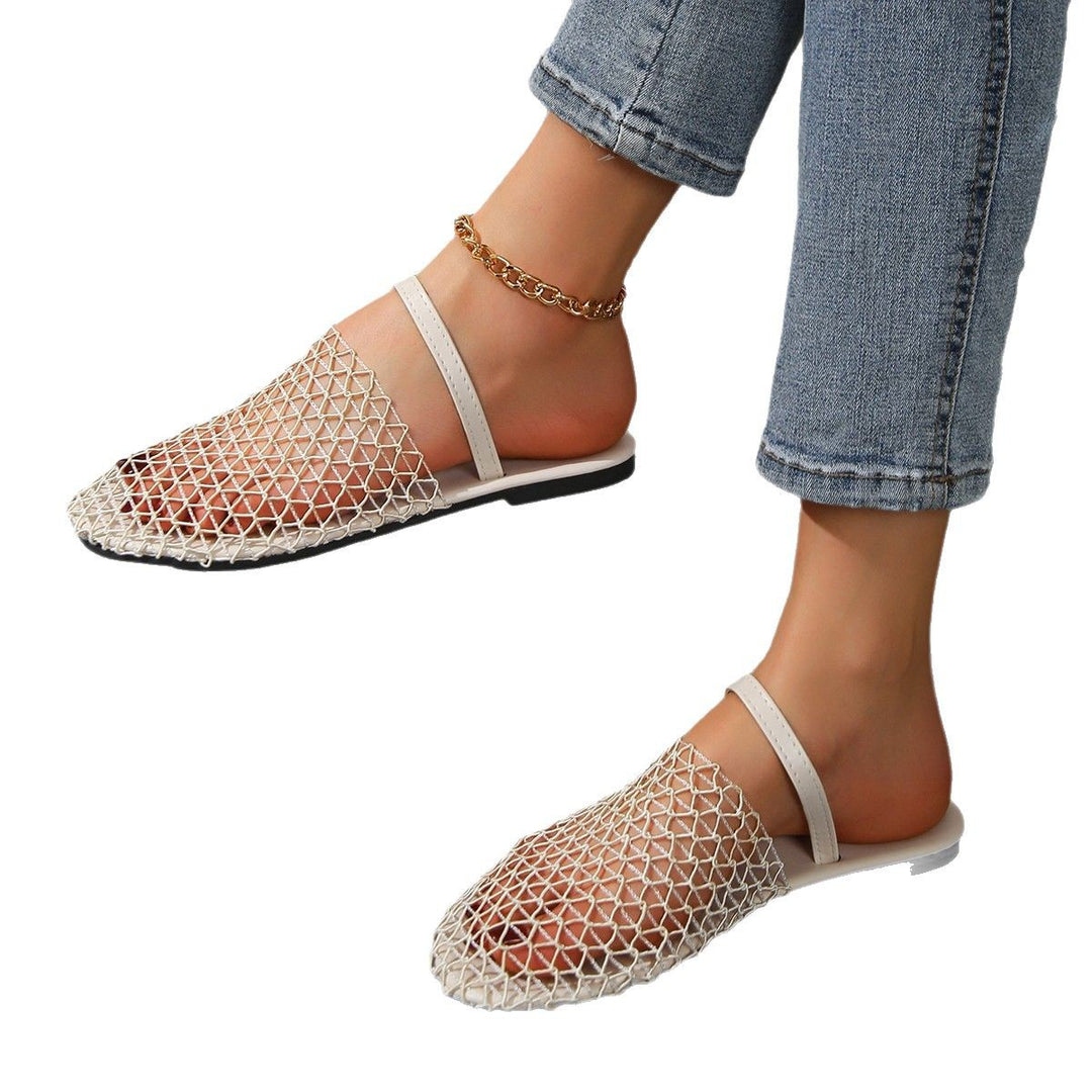 Damen  gewebte Netz-Mules mit Slip-On-Funktion, offener Ferse und flexiblem Leichtsohlen-Design Drune