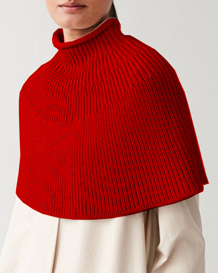 Damen Strickcape mit hochgeschlossenem Kragen Drune