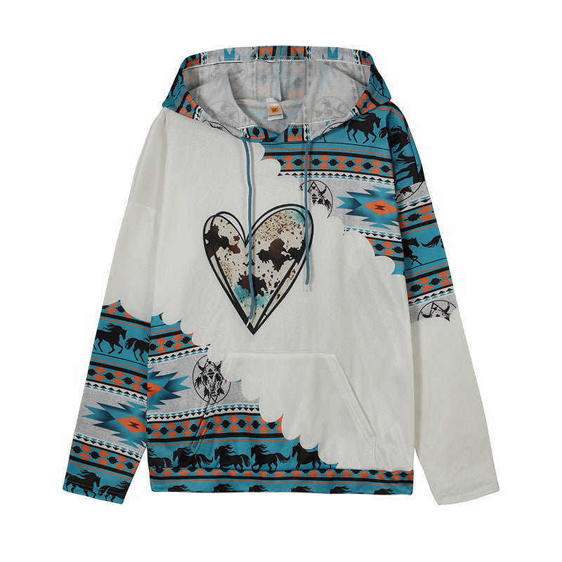 Damen Kapuzenpullover mit innovativem Tribal-Design und bequemer Passform Drune
