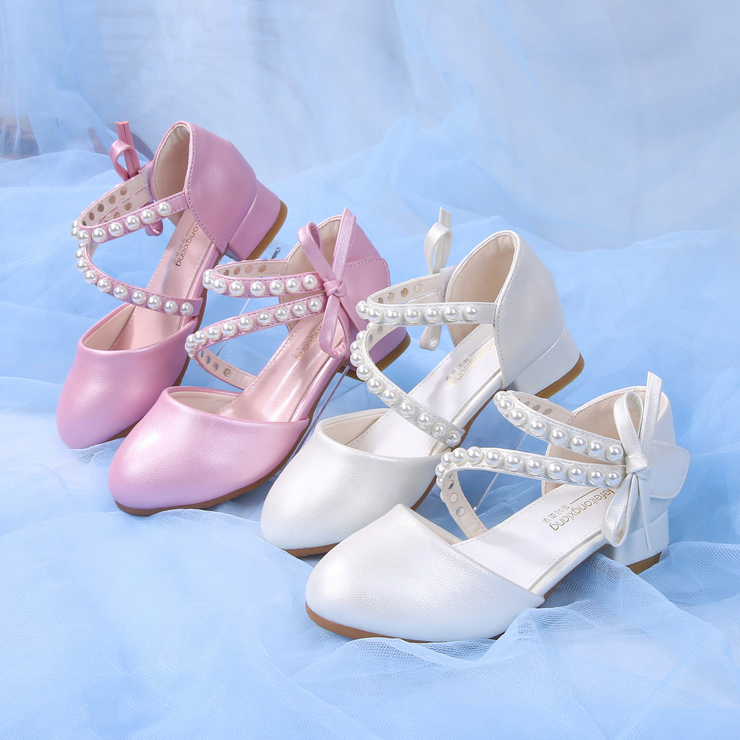 Damen elegante Ballerinas mit Perlenverzierung Drune
