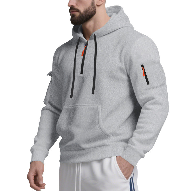 Herren Funktions-Hoodie mit halbem Reißverschluss und praktischen Taschen Drune