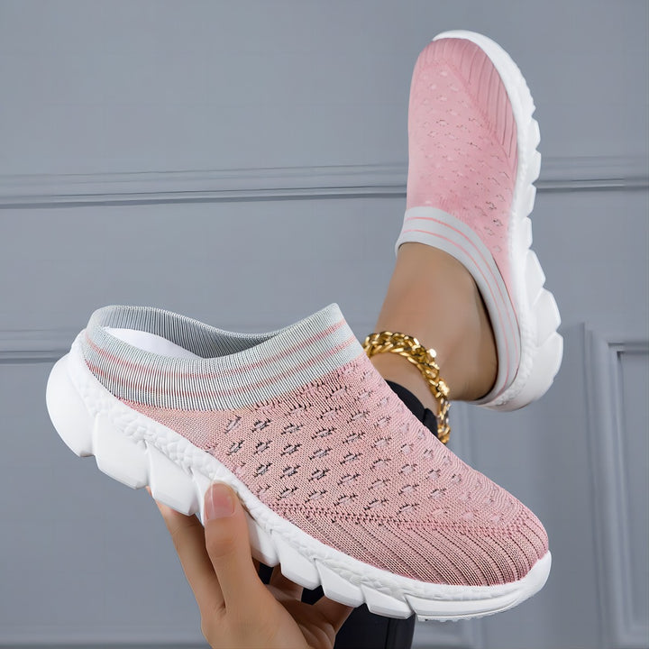 Damen nan sockenähnlicher Komfort-Slipper mit punktelastischem Strickoberteil segmentierter Dämpfungssohle und weichem Komfortfußbett Drune
