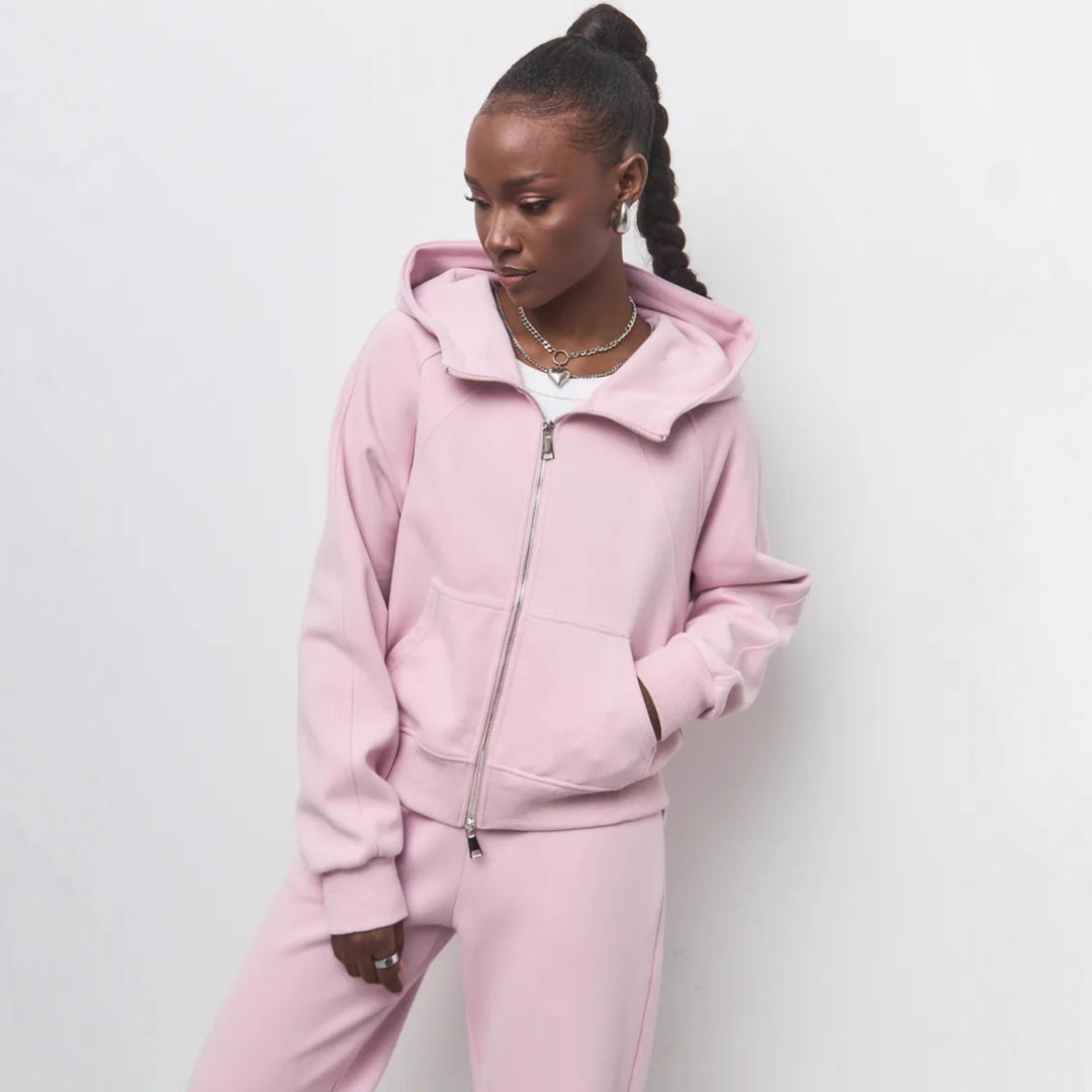 Damen Sportliches Set aus Kapuzenjacke und lässigen Jogginghosen Drune