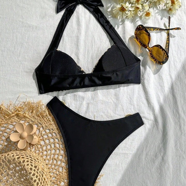 Damen Bikini-Set mit stilvollem Leopardenmuster und verstellbarem Trägersystem Drune