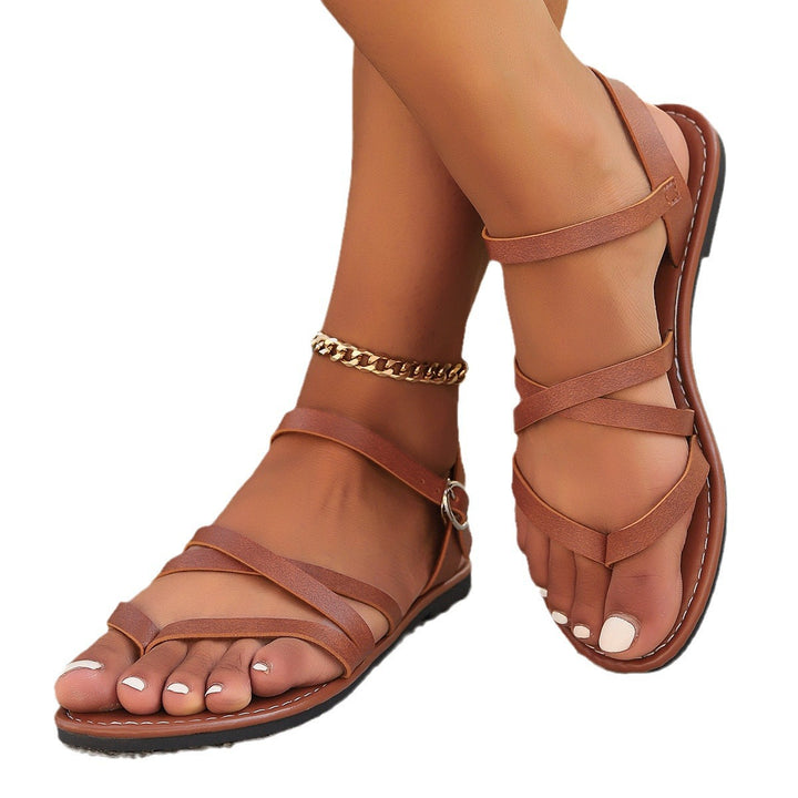 Damen Riemensandalen mit verstellbaren Riemen und anatomischem Fußbett Drune