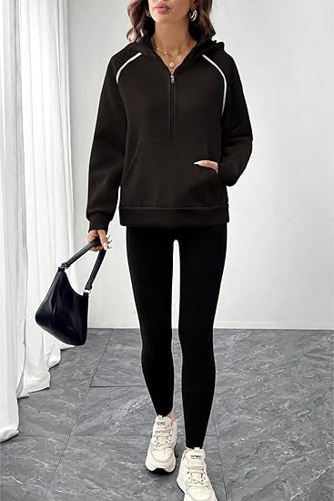 Damen Sportlicher Kordelzug-Hoodie Drune