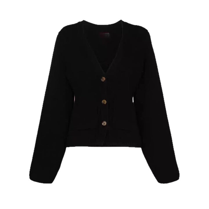 Damen Strickjacke mit weitem Schnitt und dekorativen Knöpfen Drune