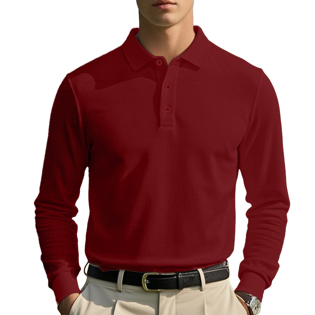 Herren Langarm-Polohemd mit sportlichem Schnitt und atmungsaktiven Materialien Drune