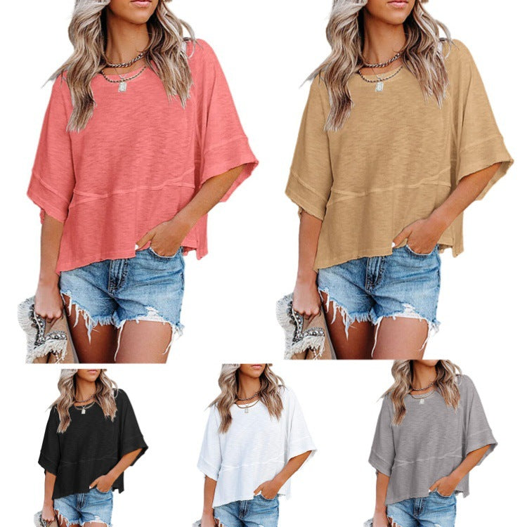 Damen Oversized Sommeroberteil mit lockerer Passform und lässigem Design Drune