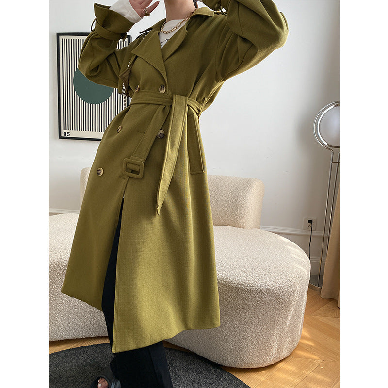 Damen Modischer Trenchcoat mit elegantem Schnitt Drune