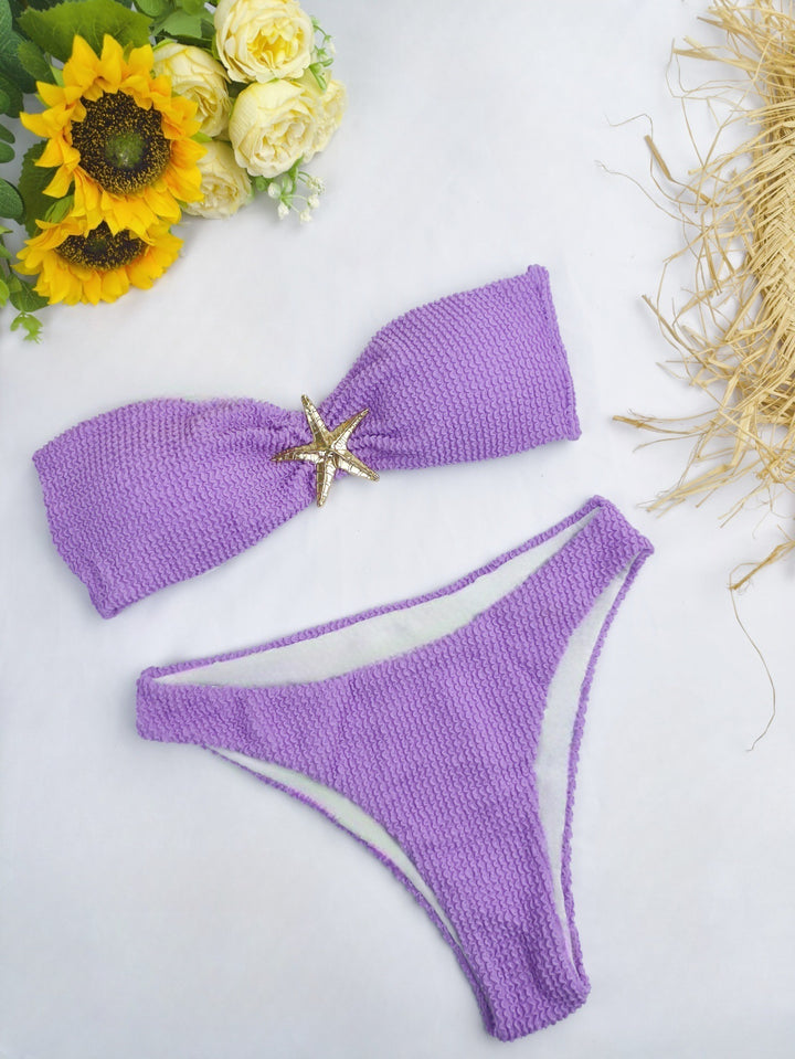 Damen Bikini-Set mit eleganter Schleifenverzierung und verstellbaren Trägern Drune