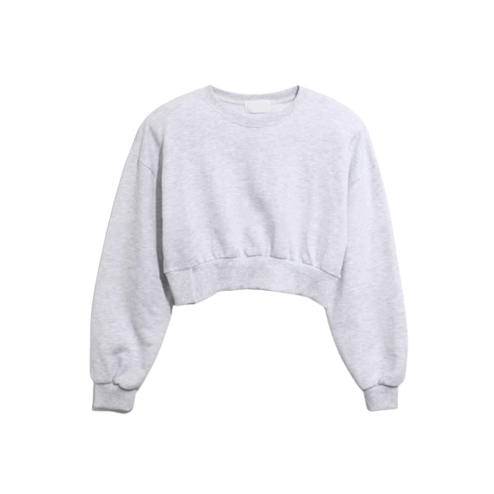 Damen lässiger cropped Pullover mit weiten Ärmeln Drune