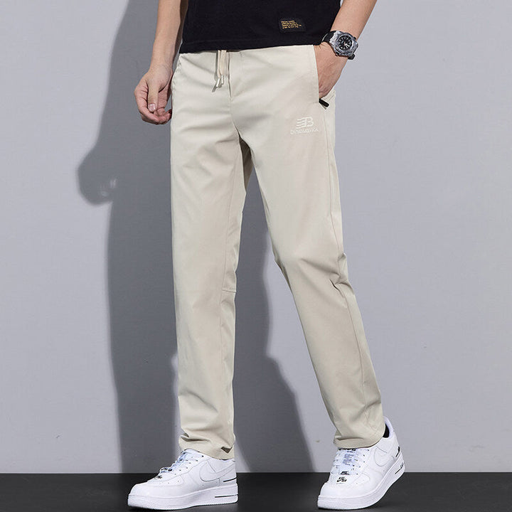Herren Sportliche Freizeithose mit verstellbarem Kordelzug und seitlichen Reißverschlusstaschen Drune