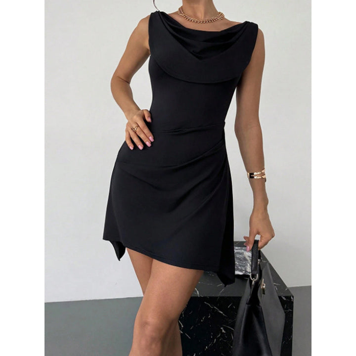 Damen Elegantes Wickelkleid mit fließendem Schnitt und tiefem Ausschnitt Drune