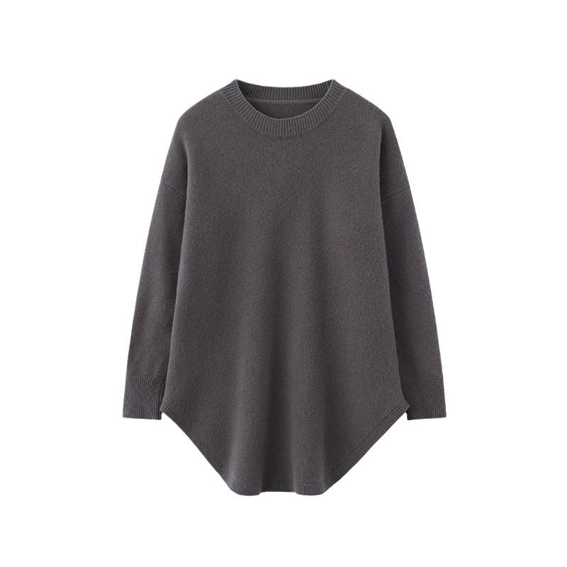 Damen Oversized Strickpullover mit asymmetrischem Saum Drune