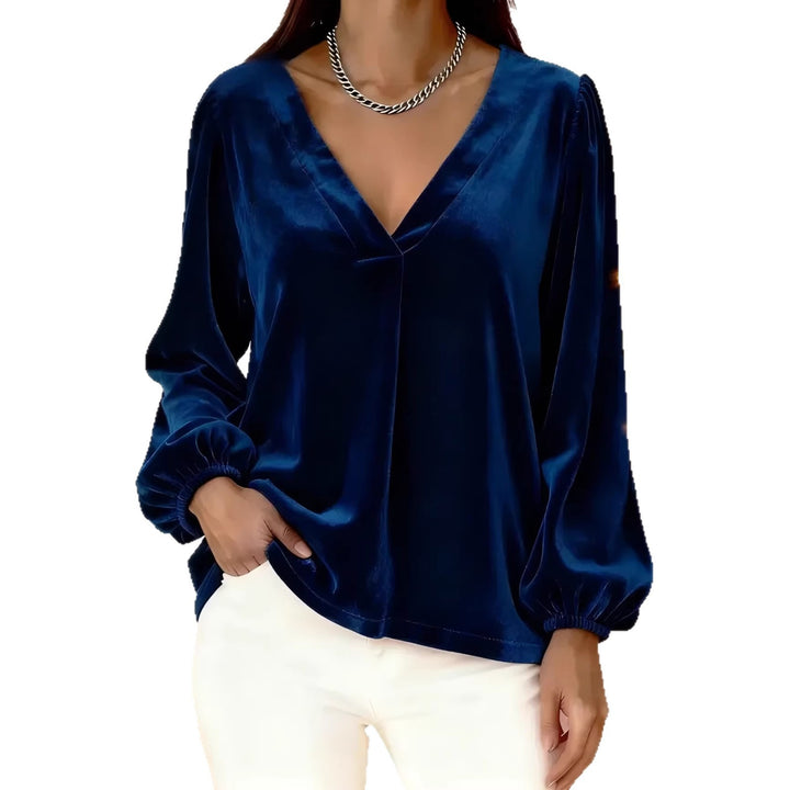Damen modische Viskosebluse mit Ballonärmeln Drune