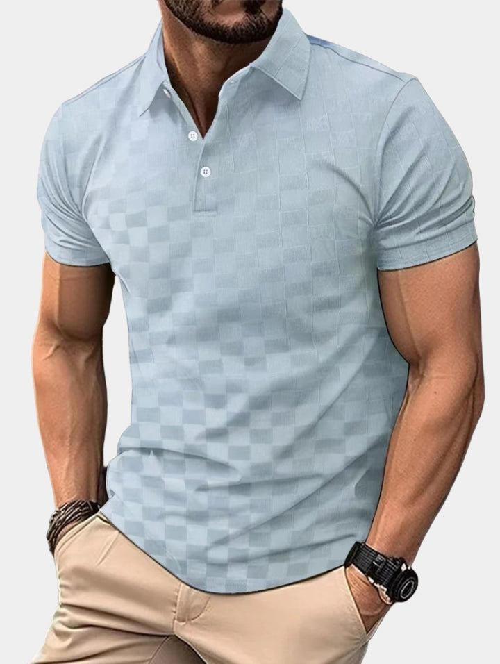Drune | Slim Fit Karo Poloshirt Für Herren