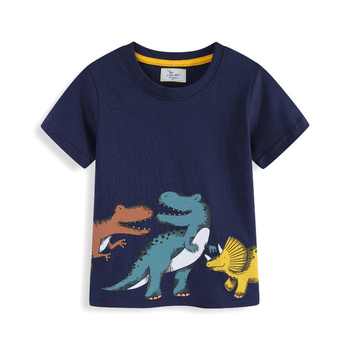 Jungen T-Shirt mit niedlichen Dinosaurier-Applikationen Drune