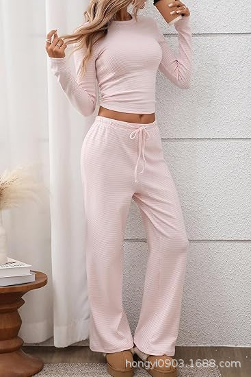 Damen lässiges Longsleeve Freizeit-Set mit weitem Schnitt Drune