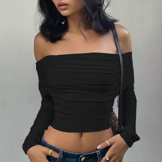 Damen Off-Shoulder Oberteil mit gerafften Details Drune