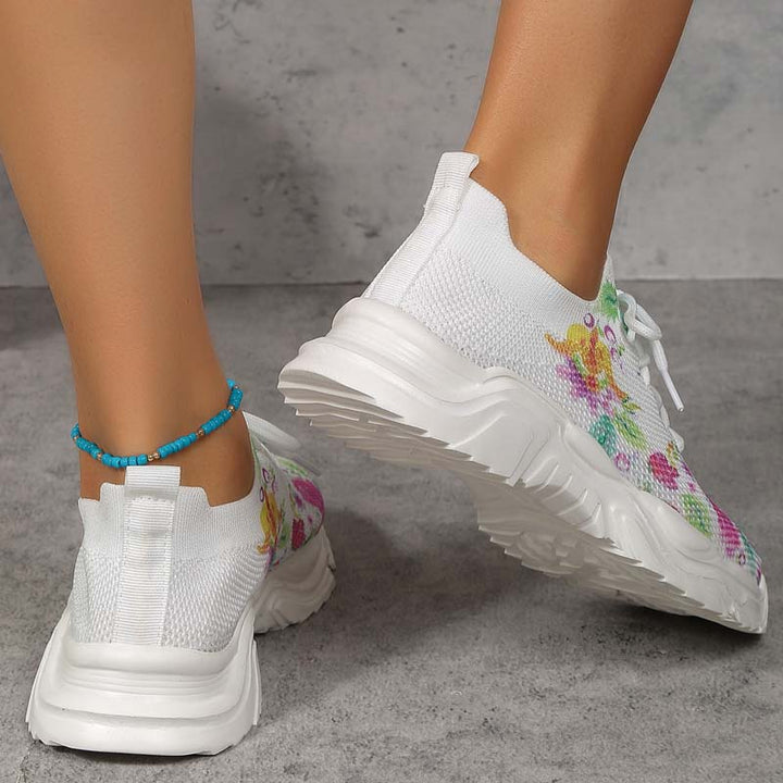 Drune | Breite Sneaker Mit Blumenmuster Für Damen