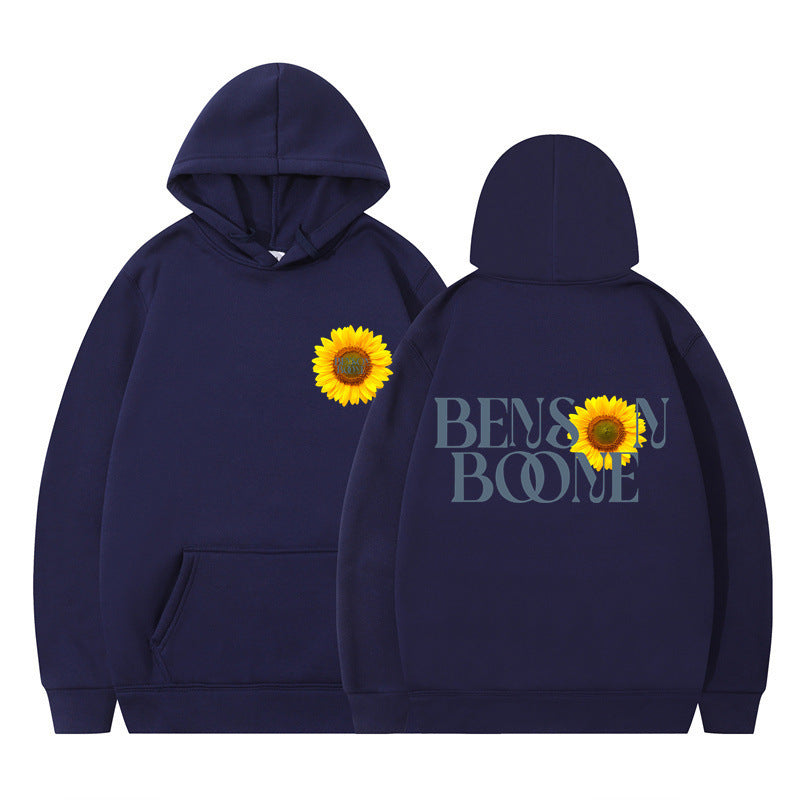 Damen Kapuzenpullover mit einzigartigem Sonnenblumenmotiv und bequemer Passform Drune