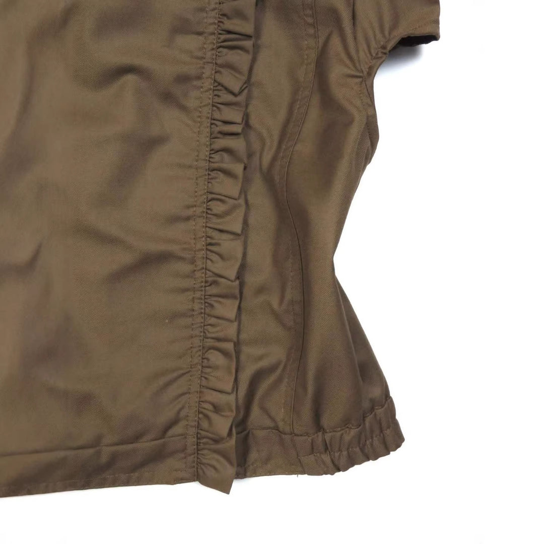 Damen Elegante Bluse mit Rüschen Drune