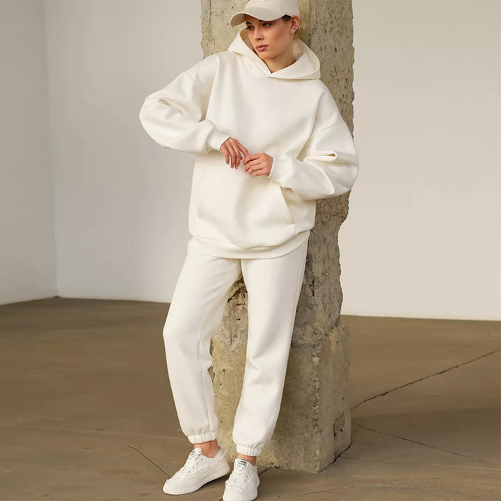 Damen entspannter Kapuzenpullover und Jogginghosen-Set Drune