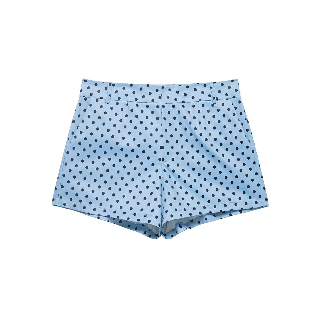 Damen nan weite High-Waist Schlaghose mit Punkteprint und elastischem Bund Drune