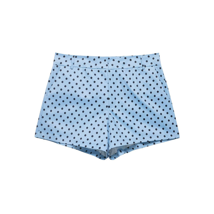 Damen nan weite High-Waist Schlaghose mit Punkteprint und elastischem Bund Drune