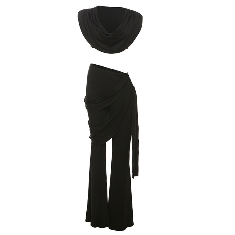 Damen Elegantes Jumpsuit-Set mit Drapierung und schmalem Bein Drune