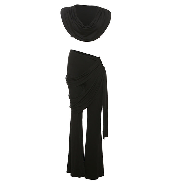Damen Elegantes Jumpsuit-Set mit Drapierung und schmalem Bein Drune