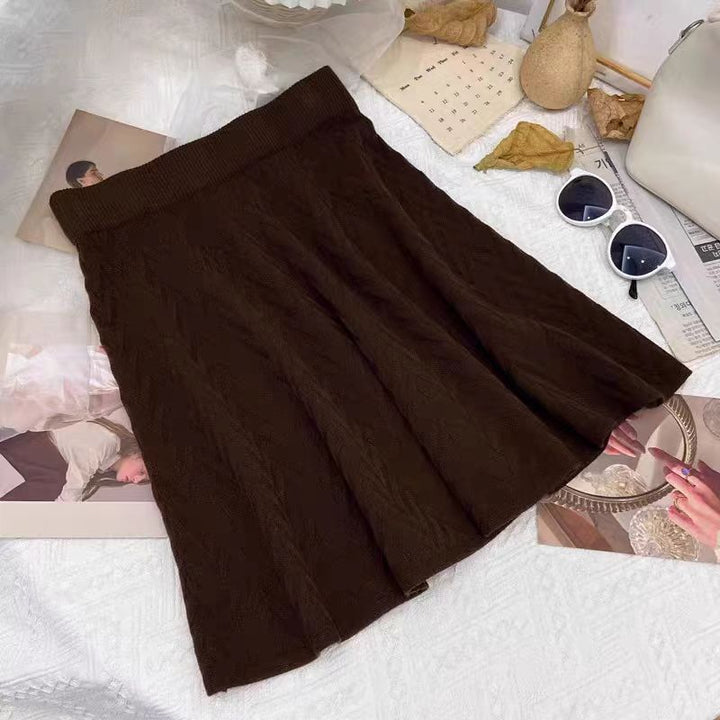 Damen Strickrock mit eleganten Zopfdetails und schmeichelndem Fall Drune