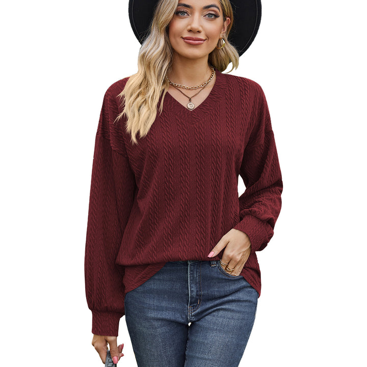Damen Viskosepullover mit strukturiertem Kabelmuster und lässigem Schnitt Drune
