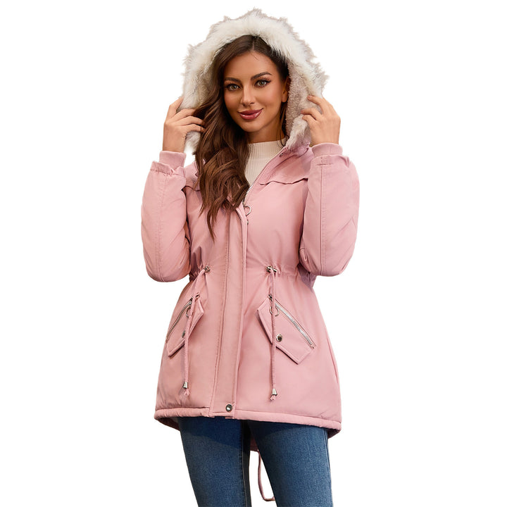 Damen modische Übergangsjacke mit kuscheligem Innenfutter und verstellbarem Bund Drune