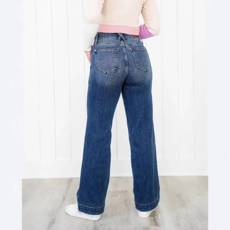 Damen High-Waist Mom Jeans Drune