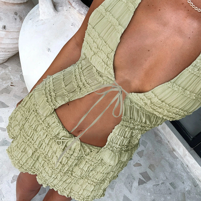 Damen Haltertop mit verspieltem Rüschendesign Drune