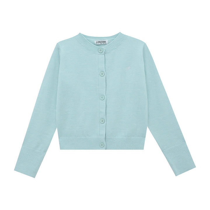 Damen Strickjacke mit feinem Rippenmuster und kontrastierenden Knopfdetails Drune