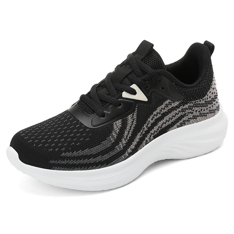 Damen nan atmungsaktive gestrickte Laufschuhe mit dämpfender EVA-Sohle und flexiblem Abrollverhalten Drune