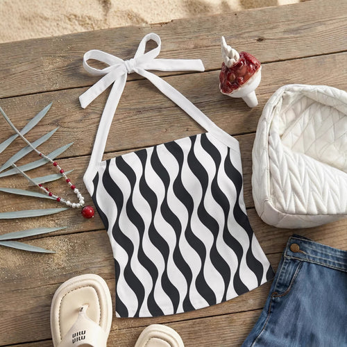 Damen Neckholder Top mit verspieltem Leopardenmuster Drune