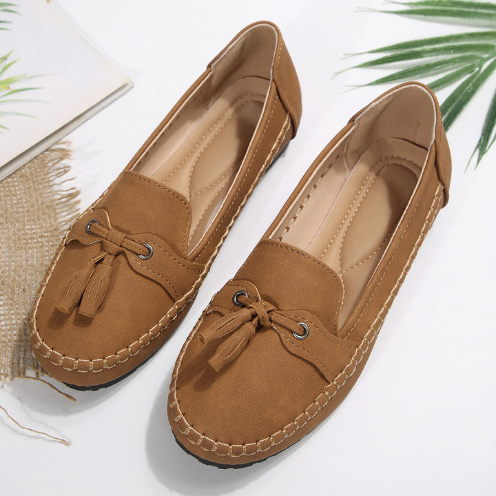Damen bequeme Slipper mit dekorativem Bogen Drune