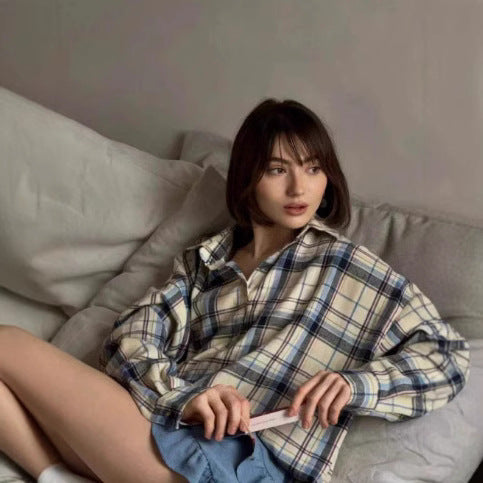 DamenOversized Karo-Hemdbluse Drune