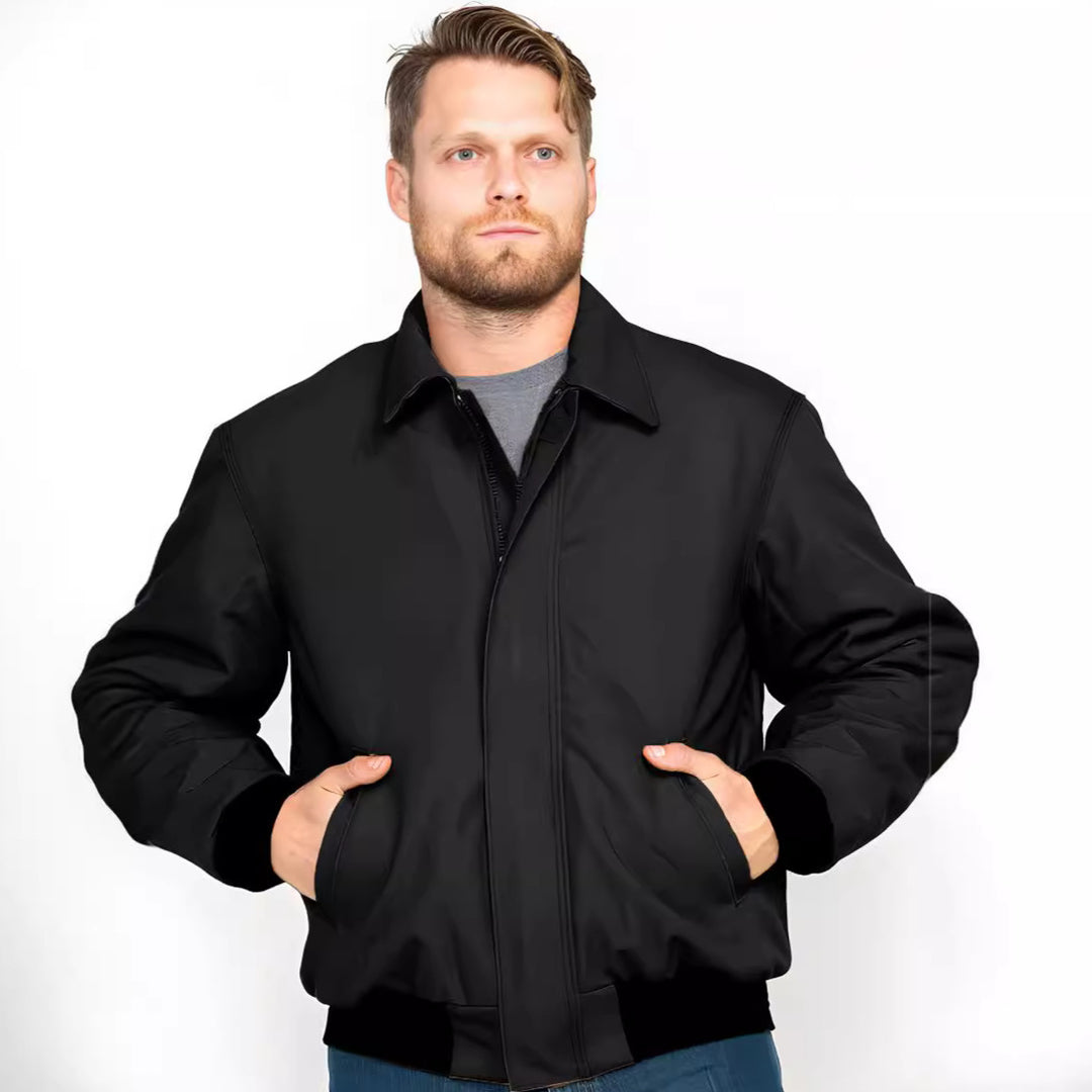 Herren lässige Übergangsjacke mit praktischem Stehkragen Drune