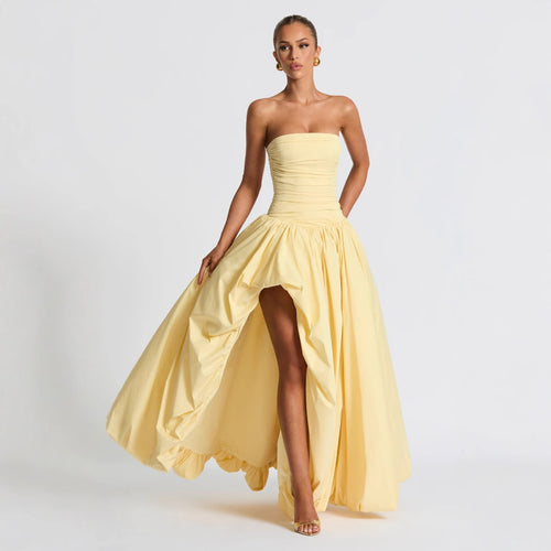 Damen Abendkleid mit figurbetontem Oberteil und asymmetrischem Rock Drune