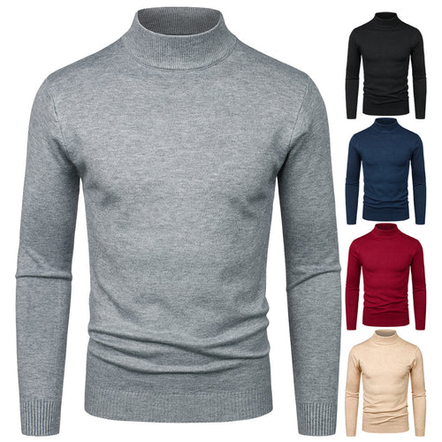 Herren Hochwertiger Rollkragenpullover aus feiner Baumwolle Drune