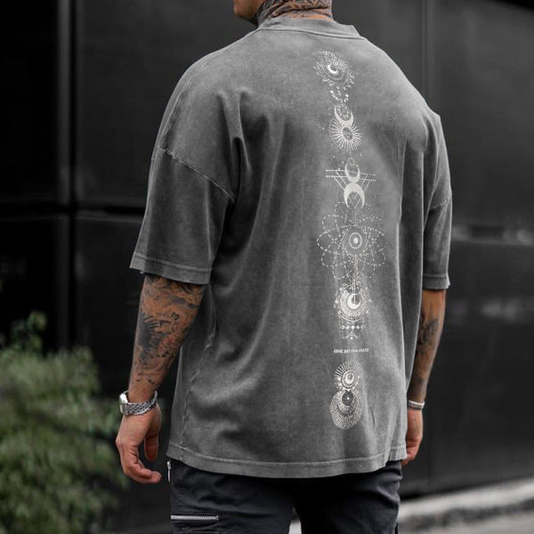 Herren gesticktes T-Shirt mit oversized Schnitt Drune