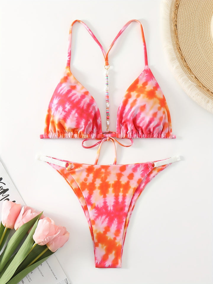 Damen Triangel-Bikini mit modischem Bindeband-Design Drune