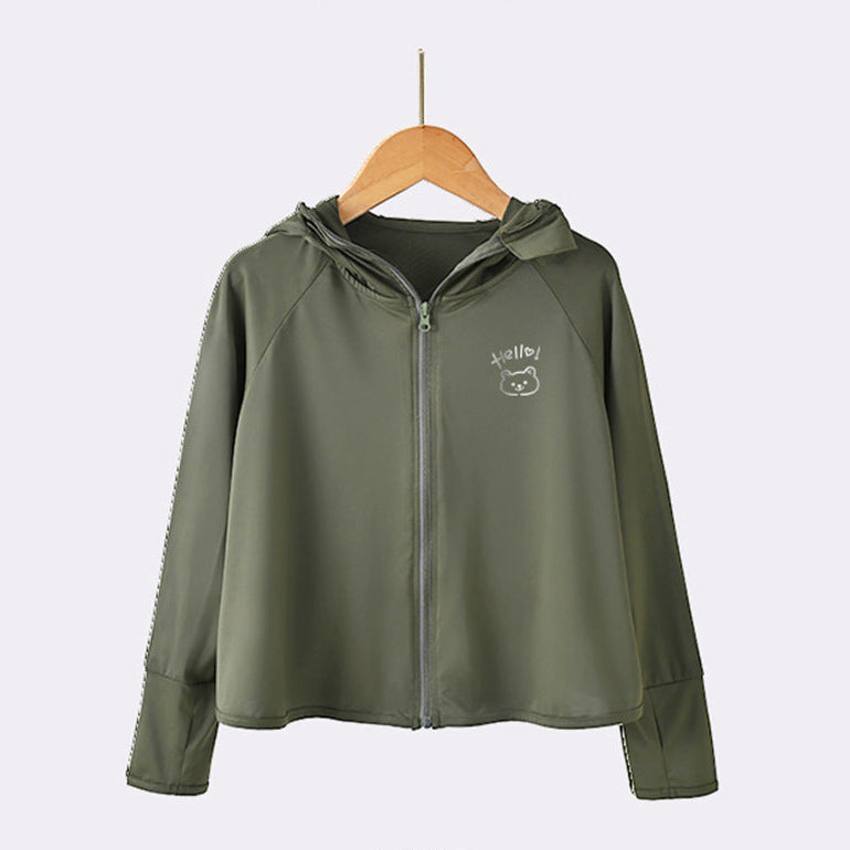 Mädchen leichte Sonnenjacke mit Kapuze Drune